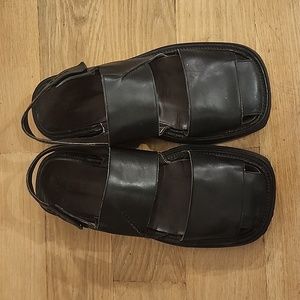 alberto guardiani men's leather Jerusalem sandals size 12 good condition